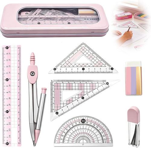 Pink maths geometry - geometry, set
