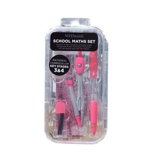 School maths set with compass - with,