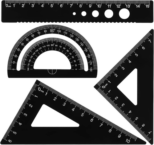 4pc metal protractor geometry - metal,